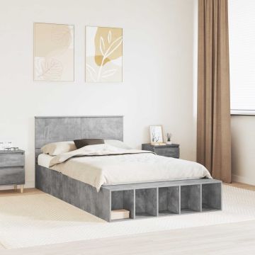 vidaXL Lovos rėmas Betono pilka 120 x 190 cm Apdirbta mediena