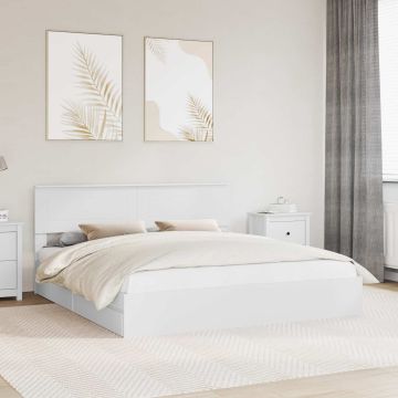 vidaXL Saugos lova su galvūgalio Balta 180 x 200 cm Apdirbta mediena