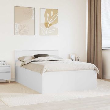 vidaXL Lovos rėmas su galvūgalio Balta 160 x 200 cm Apdirbta mediena