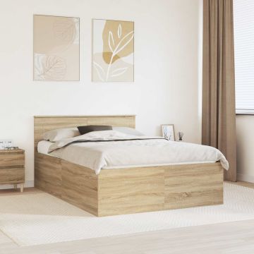 vidaXL Lovos rėmas Sonoma ąžuolas 150 x 200 cm Apdirbta mediena