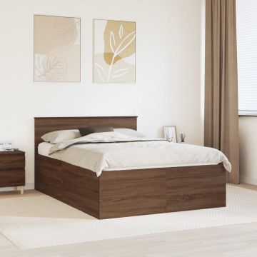 vidaXL Lovos rėmas Rudas ąžuolas 140 x 200 cm Apdirbta mediena