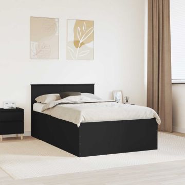 vidaXL Lovos rėmas su galvūgalio Juoda 135 x 190 cm Apdirbta mediena