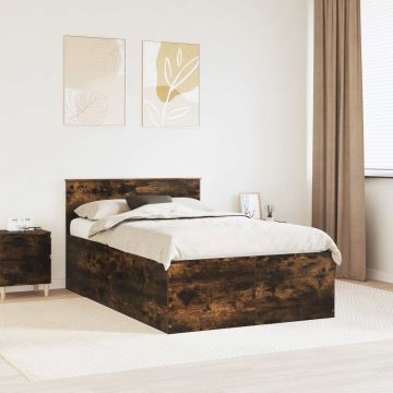 vidaXL Lovos rėmas Rūkyta ąžuolas 120 x 200 cm Apdirbta mediena