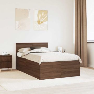 vidaXL Lovos rėmas Rudas ąžuolas 120 x 200 cm Apdirbta mediena