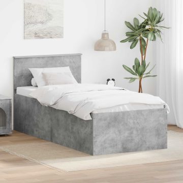 vidaXL Lovos rėmas Betono pilka 120 x 200 cm Apdirbta mediena