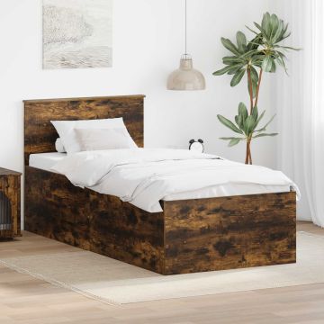 vidaXL Lovos rėmas Rūkyta ąžuolas 120 x 200 cm Apdirbta mediena