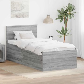 vidaXL Lovos rėmas Pilkas Sonoma 75 x 190 cm Apdirbta mediena