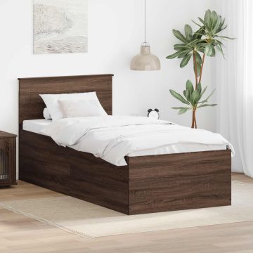 vidaXL Lovos rėmas Rudas ąžuolas 75 x 190 cm Apdirbta mediena
