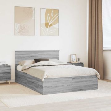 vidaXL Lovos rėmas Pilkas Sonoma 140 x 200 cm Apdirbta mediena