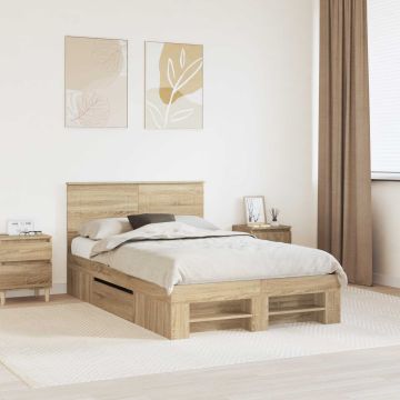 vidaXL Lovos rėmas Sonoma ąžuolas 120 x 200 cm Apdirbta mediena