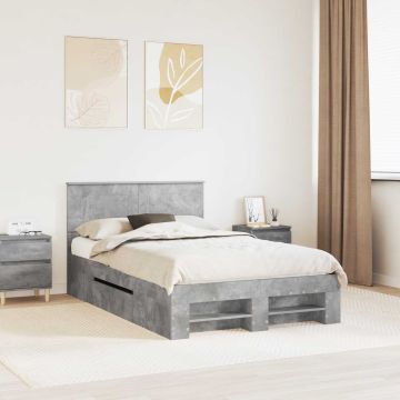 vidaXL Lovos rėmas Betono pilka 120 x 200 cm Apdirbta mediena
