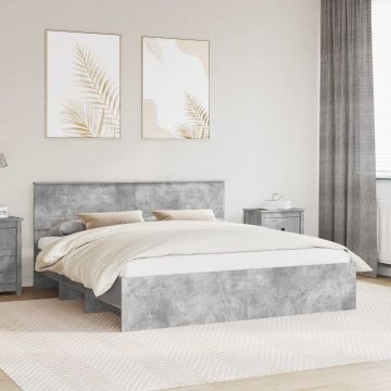 vidaXL Lovos rėmas Betono pilka 200 x 200 cm Apdirbta mediena