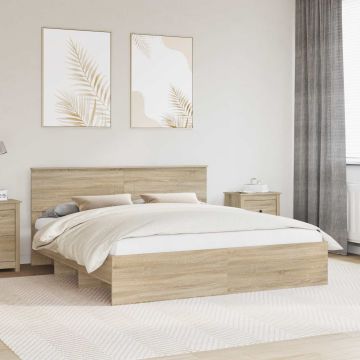 vidaXL Lovos rėmas Sonoma ąžuolas 180 x 200 cm Apdirbta mediena