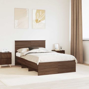 vidaXL Lovos rėmas Rudas ąžuolas 137 x 203 cm Apdirbta mediena