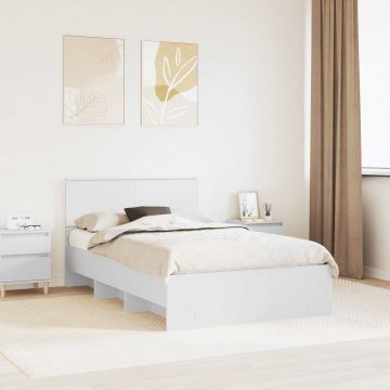 vidaXL Lovos rėmas su galvūgalio Balta 120 x 123 cm Apdirbta mediena
