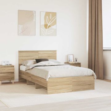 vidaXL Lovos rėmas Sonoma ąžuolas 120 x 123 cm Apdirbta mediena