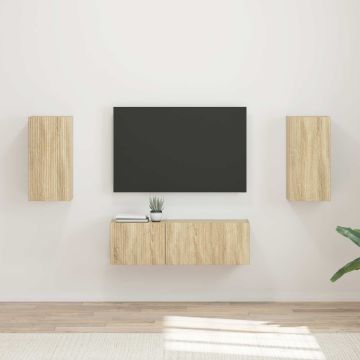 vidaXL TV sieninio kabineto komplektas 4 pcs Sonoma ąžuolas
