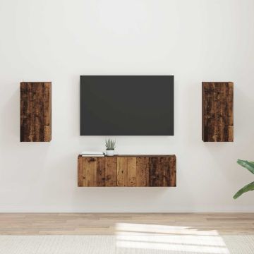 vidaXL TV sieninio kabineto komplektas 4 pcs Senas medis