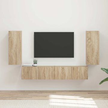 vidaXL TV sieninio kabineto komplektas 4 pcs Sonoma ąžuolas