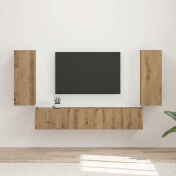vidaXL TV sieninio kabineto komplektas 4 pcs Amatininkų ąžuolas