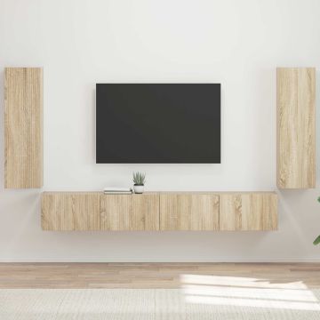 vidaXL TV sieninio kabineto komplektas 4 pcs Sonoma ąžuolas