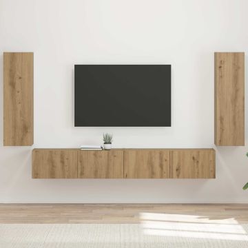 vidaXL TV sieninio kabineto komplektas 4 pcs Amatininkų ąžuolas