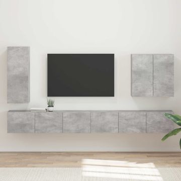 vidaXL TV sieninio kabineto komplektas 6 pcs Betono pilka