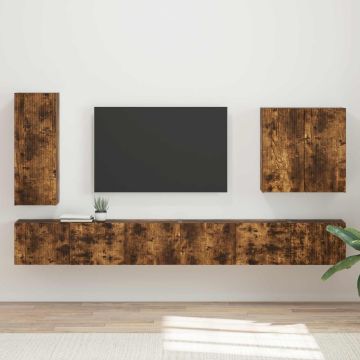 vidaXL TV sieninio kabineto komplektas 6 pcs Rūkyta ąžuolas