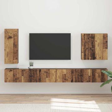vidaXL TV sieninio kabineto komplektas 6 pcs Senovinis medis