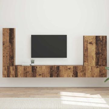 vidaXL TV sieninio kabineto komplektas 6 pcs Senovinis medis