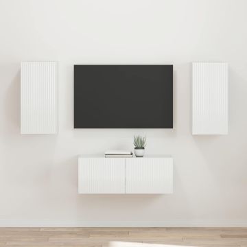 vidaXL TV spintelių komplektas 2 pcs Aukštai blizganti balta