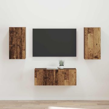 vidaXL TV spintelių komplektas 2 pcs Senas medis Apdirbta mediena