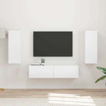 vidaXL TV spintelių komplektas 2 pcs Aukštai blizganti balta