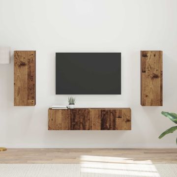 vidaXL TV spintelių komplektas 2 pcs Senas medis Apdirbta mediena