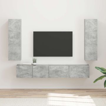 vidaXL TV spintelių komplektas 3 pcs Betono pilka Apdirbta mediena
