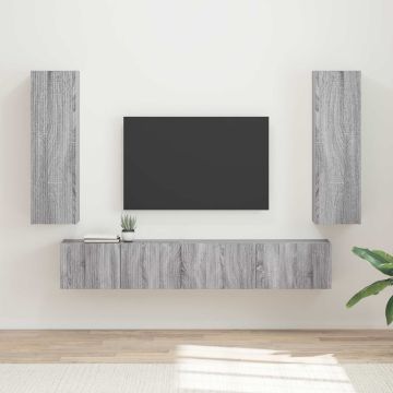 vidaXL TV spintelių komplektas 3 pcs Pilkas Sonoma Apdirbta mediena