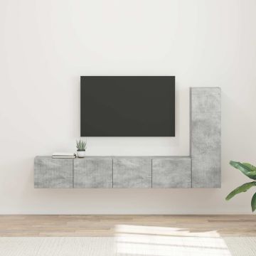 vidaXL TV spintelių komplektas 3 pcs Betono pilka Apdirbta mediena