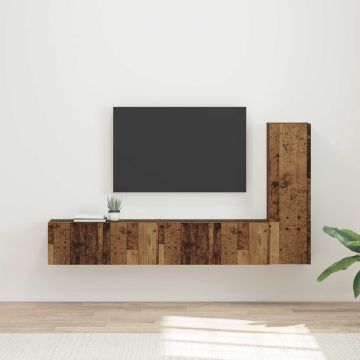 vidaXL TV spintelių komplektas 3 pcs Senas medis Apdirbta mediena