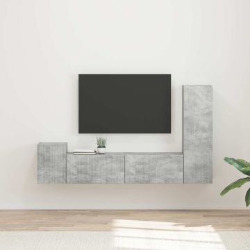 vidaXL TV spintelių komplektas 4 pcs Betono pilka Apdirbta mediena