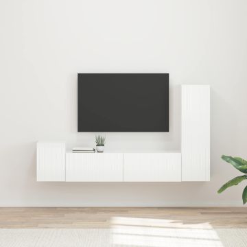 vidaXL TV spintelių komplektas 4 pcs Aukštai blizganti balta
