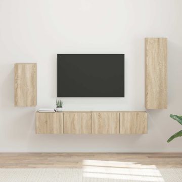 vidaXL TV spintelių komplektas 4 pcs Sonoma ąžuolas Apdirbta mediena