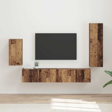 vidaXL TV spintelių komplektas 4 pcs Senas medis Apdirbta mediena