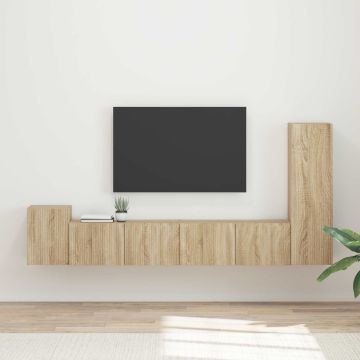 vidaXL TV spintelių komplektas 3 pcs Sonoma ąžuolas Apdirbta mediena