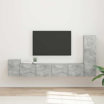 vidaXL TV spintelių komplektas 3 pcs Betono pilka Apdirbta mediena