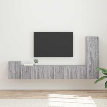 vidaXL TV spintelių komplektas 3 pcs Pilkas Sonoma Apdirbta mediena