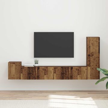 vidaXL TV spintelių komplektas 3 pcs Senas medis Apdirbta mediena