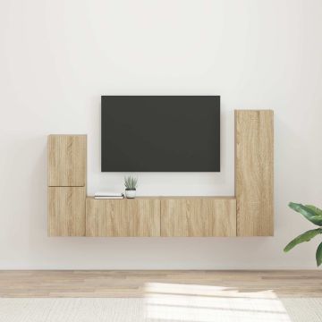 vidaXL TV spintelių komplektas 4 pcs Sonoma ąžuolas Apdirbta mediena