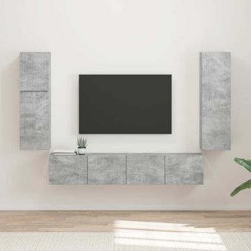 vidaXL TV spintelių komplektas 4 pcs Betono pilka Apdirbta mediena