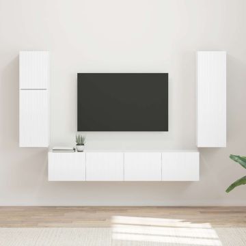 vidaXL TV spintelių komplektas 4 pcs Aukštai blizganti balta