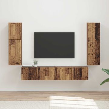 vidaXL TV spintelių komplektas 4 pcs Senas medis Apdirbta mediena